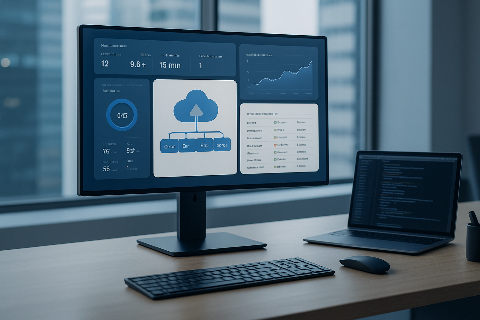 Cloud and DevOps engineering illustration